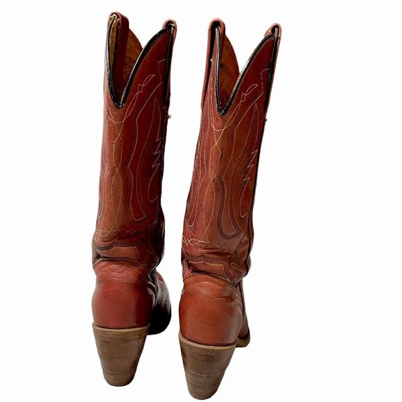 Miss Capezio Stacked Heel Leather Vintage Western Cowboy Boot Brown Size 6.5 - Picture 5 of 13